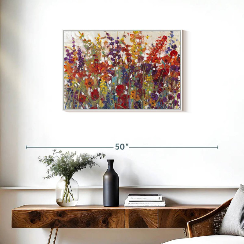 Variété de fleurs II, Cadre flottant blanc, 46 po x 31 po