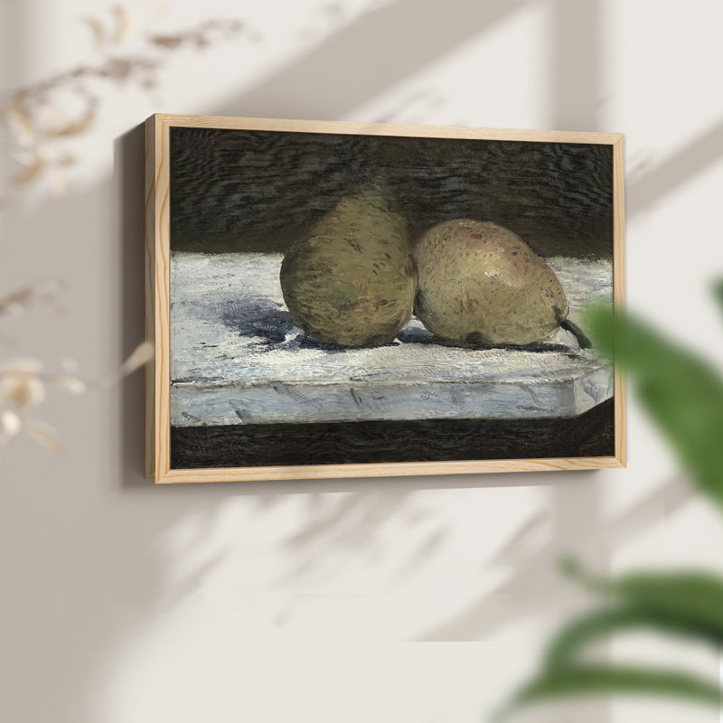 Motif floral rétro-CVII - reproduction encadrée, H 11 po x l 14 po, Naturel