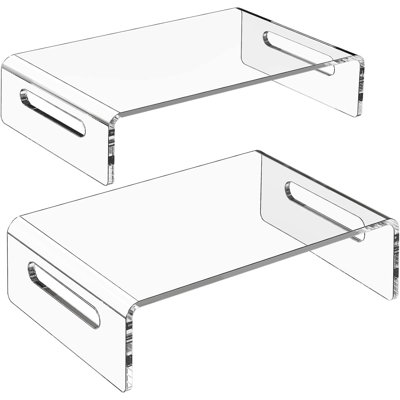 Ensemble de 2 supports pour écran d'ordinateur, support pour écran d'ordinateur en acrylique