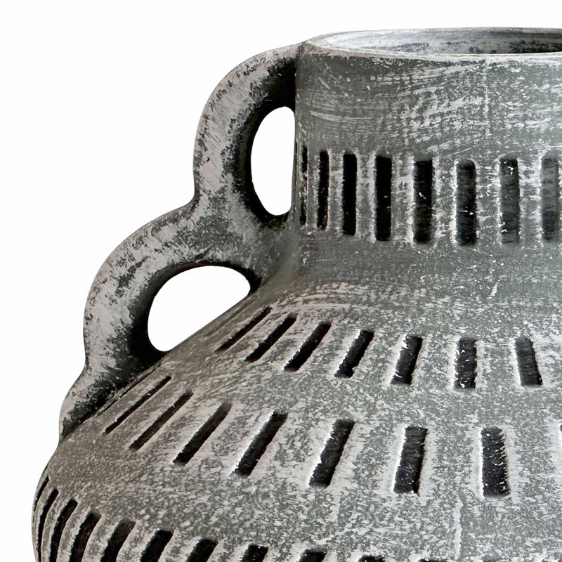 Vase à fleurs bleu en faïence Aztec