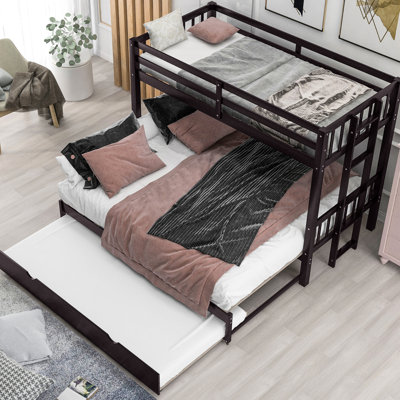 Lit superposé simple escamotable avec lit gigogne, peu encombrant pour les petites pièces, garde-corps, choix de position, structure en pin pour invités de nuit, liberté de placement sur toute la longueur, et