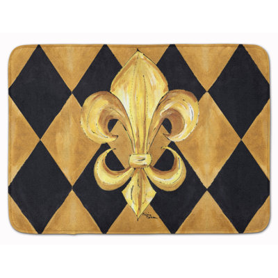 Tapis pour salle de bain en mousse à mémoire de forme nouvelle-orléans fleur de lis