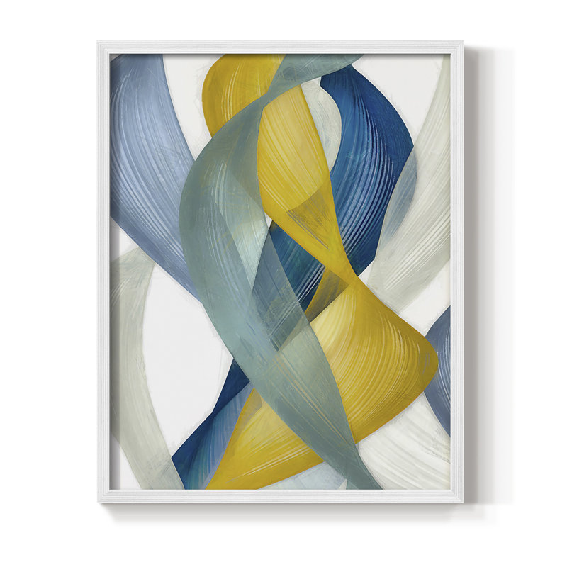 «Horizontal Bands I», reproduction encadrée - bois massif, H 28 po x l 22 po, Blanc