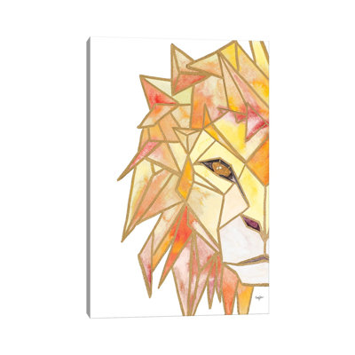 Retro Lion 1 Piece Wrapped Canvas Painting