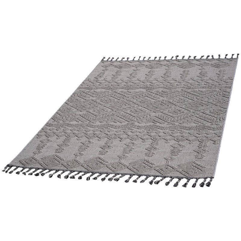 Tapis blanc / blanc 4 x 6 - Velours doux, pour intérieur / extérieur