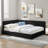 Upholstered Daybed With Comfortable Backrest And Armrests, Vertical Striped Design-416644168
