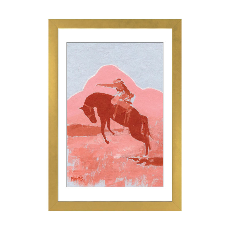 «Ride 'Em Blue Skies», reproduction d'art mural, papier d'art encadré, 32" x 24", Papier encadré, Gold