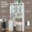 Over The Toilet Storage Cabinet, Rolling Drawer-Style Bathroom Organizer with Sliding Doors, Adjustable Shelves & Toilet Paper Holder, Mobile Compact Storage for Bathroom, Laundry Room
