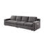 Canapé modulaire à accoudoirs carrés en lin 119 po
