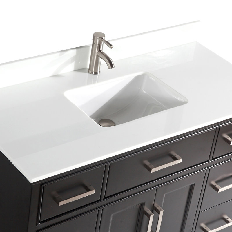 Ensemble de meuble-lavabo simple 48 "avec miroir Phoenix, Marron foncé