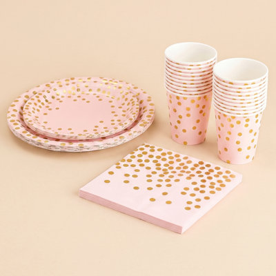60-Piece Disposable Birthday Party Paper Tableware Set