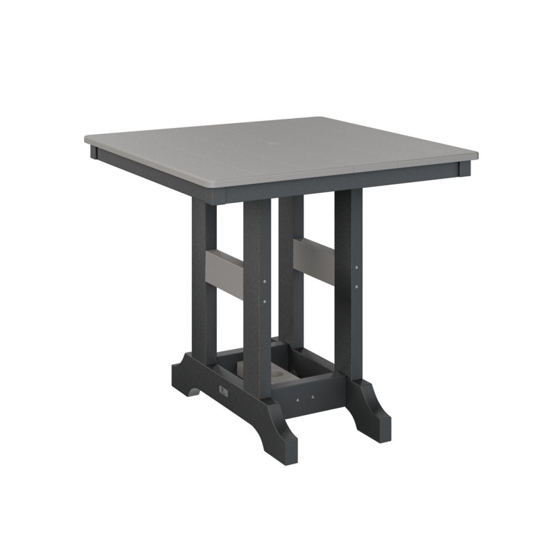 Table de salle à manger carrée 33 po Berlin Gardens Garden Classic, Noir, Gris clair