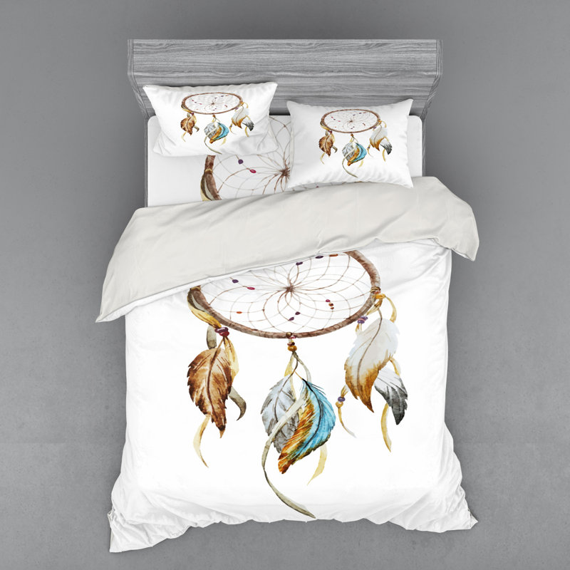 Ensemble de housse de couette rustique en microfibre blanc / or, Housse de couette grand + 3 pièces supplémentair