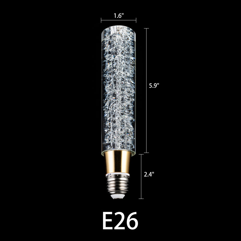 Ampoule DEL en cristal de style solide, blanc chaud 3000K, ampoules à culot moyen E26 / 27 (base non incluse), Étoilé 