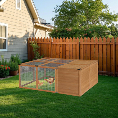 Foldable Chicken Coop Run, Portable Chicken Run, Large Expend Hen House, Universal Chicken Run Perfect For 4-6 Chickens,ducks, 62.99" L X 46.83" W X 23.62" H