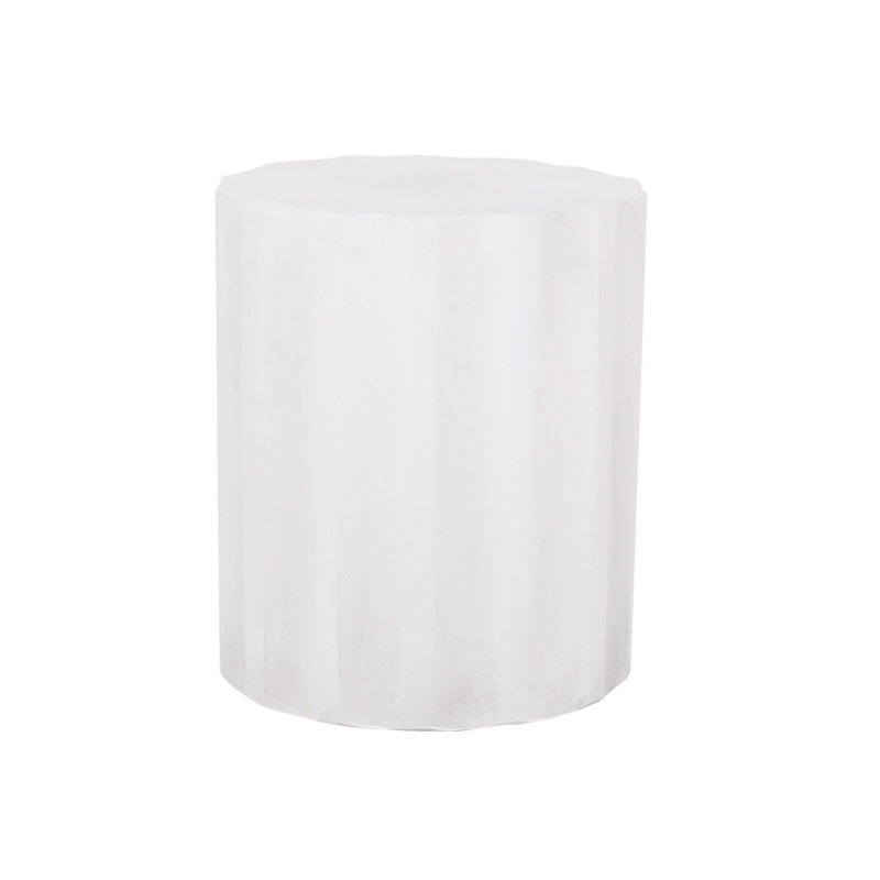 Table basse d'extérieur en béton léger - Style moderne, fabrication, l 15,75 po x P 15,75 po, H 18,49 po, blanc antique, moderne, polyvalent, sans assemblage, fabrication