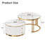 Table basse gigogne ronde moderne en 2 parties avec tiroirs