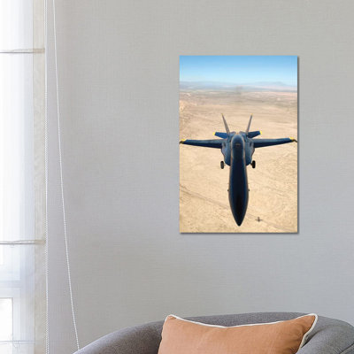 F/A-18A Hornet Flys over the Desert Landscape of Imperial Valley 1 Piece Wrapped Canvas Wall Art
