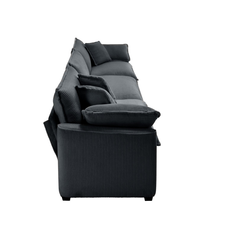 Mid-Century Modern Sectional Sofa 3-Seater Sectional Sofa With 2 Arm Pillows And 3 Pillows