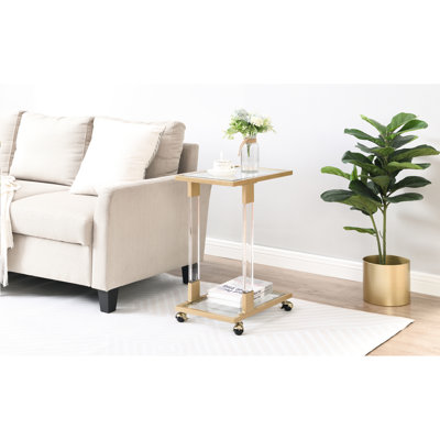 Table d'appoint carrée en forme de C en acrylique Golden Golden