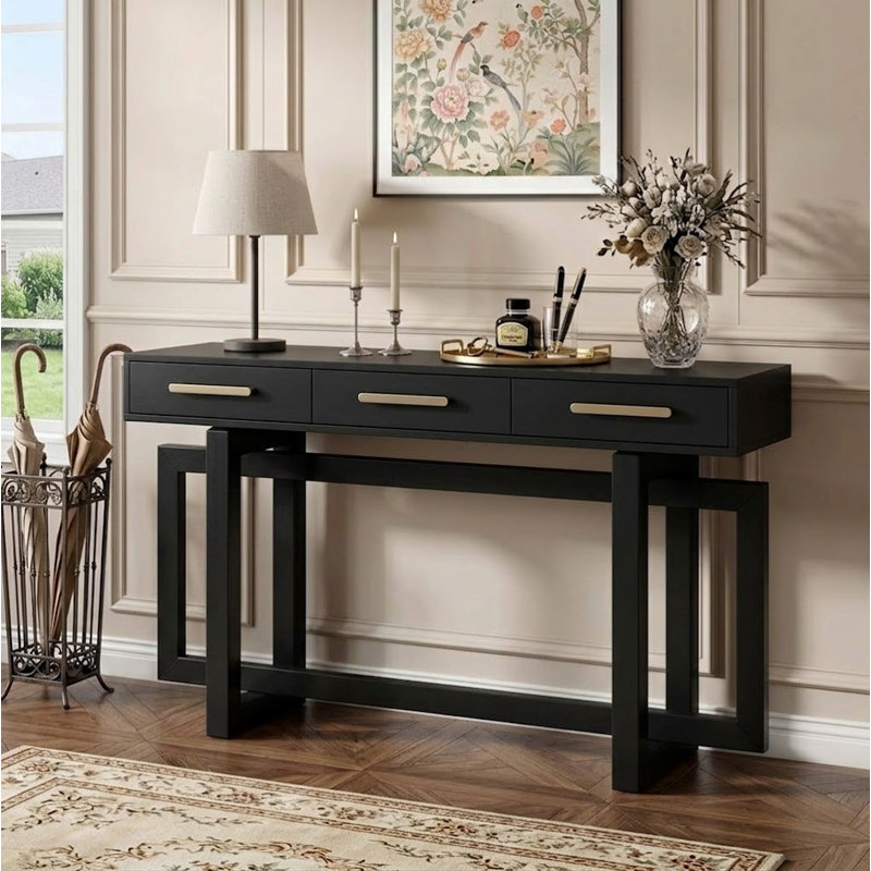 Console de style moderne de luxe avec tiroirs et cadre en bois pour le couloir du salon de la chambre à coucher