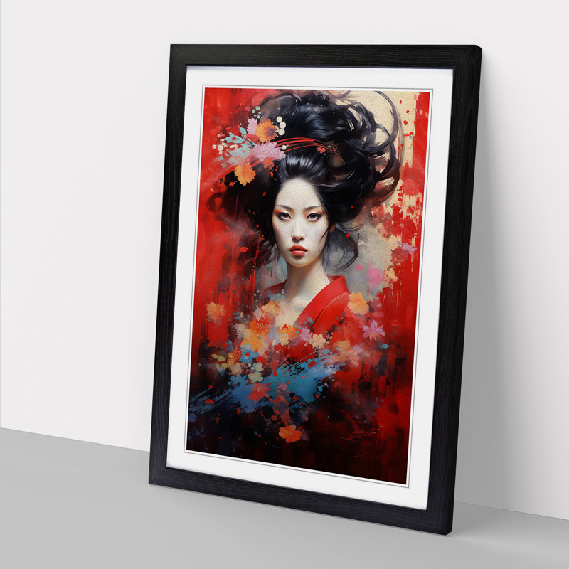 Single Picture Frame Print on Wood, 64cm H x 46cm W, Black Framed