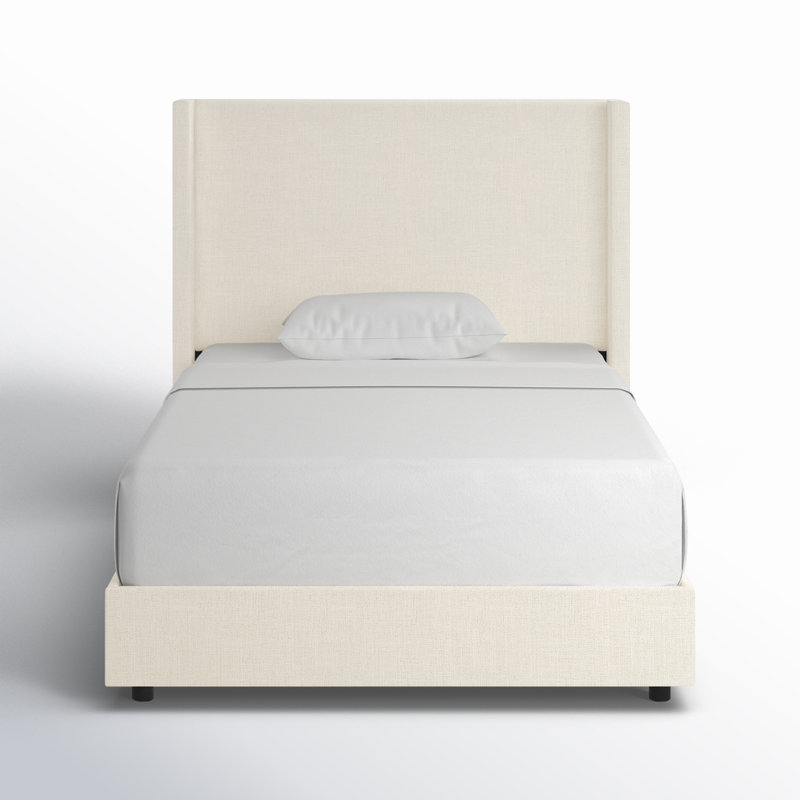 Hanson Upholstered Wingback Bed, Twin, Classic Ivory Boucle
