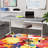 Training Rectangle Flip Top Training Table with Casters and Modesty Panel and Cable Management-48571102