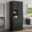 Tall Storage Cabinet With Adjustable Shelves, Large Flip-Out Basket & Enclosed Cabinets – For Bathroom, Living Room, Or Office, MDF Material With Aluminum Alloy Handles-1157651590