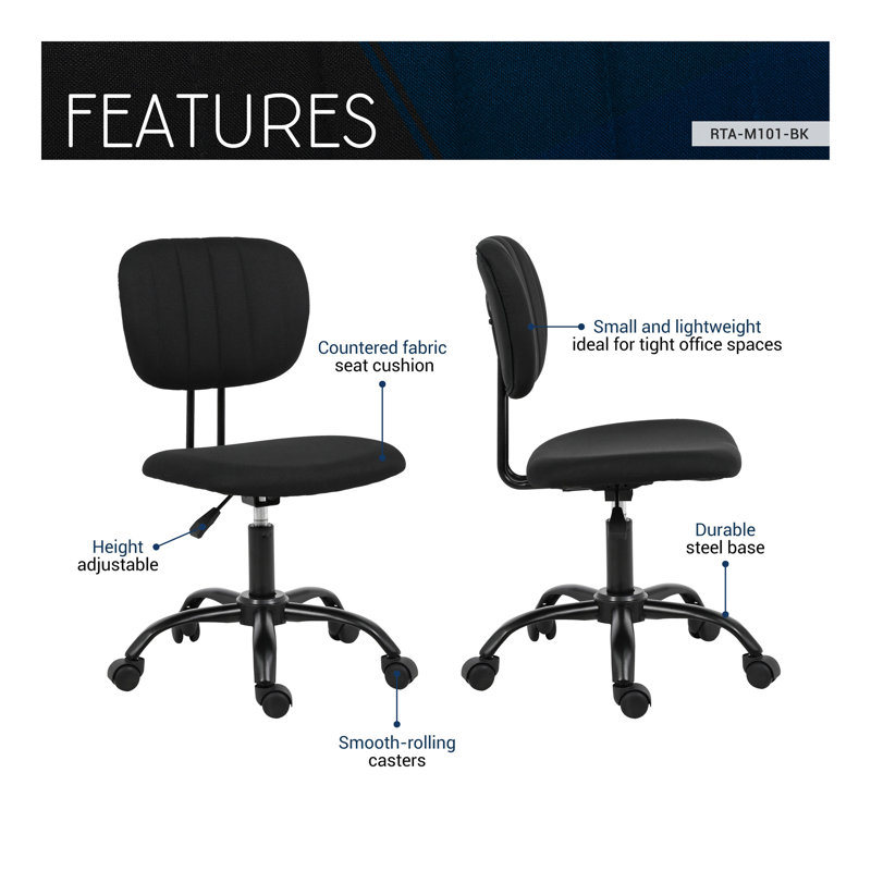 Chaise de bureau noire mobili