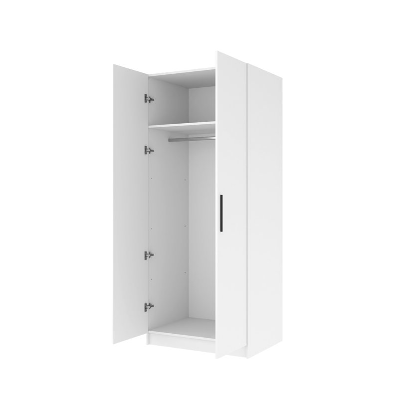 Nitra 4 Door Solid + Manufactured Wood Wardrobe, Oak Craft Gold/White