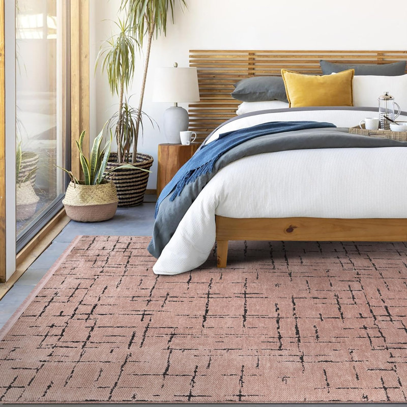 Non Slip Area Rug Low Pile Bedroom Rugs Machine Washable Floor Mat Living Room Carpet - NT0201, Rectangle 120 x 180 cm