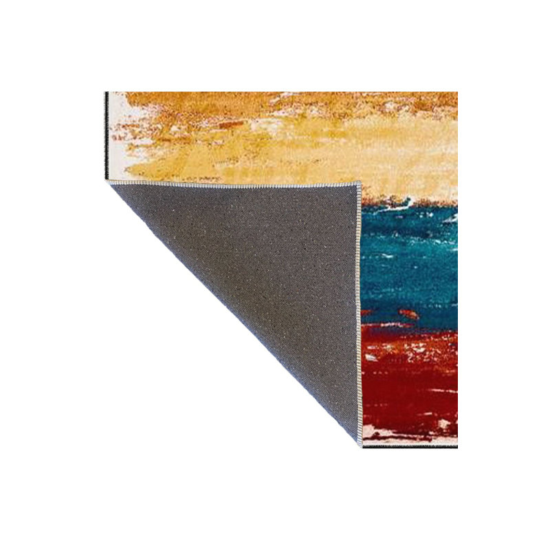 Tapis tissé traditionnel à motif brossé lavable, Sous-tapis rectangulaire de 3 pi 3 po x 4 pi 11 po