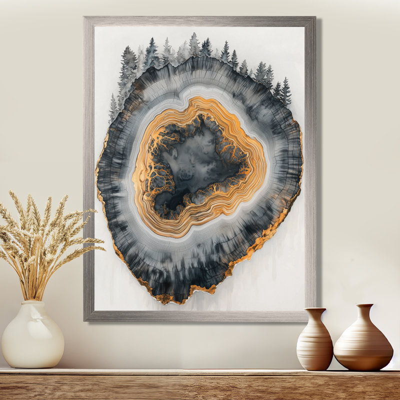 Gethers - Paysages, art mural, Argent argent, H 44 po x l 34 po, Picture Framed