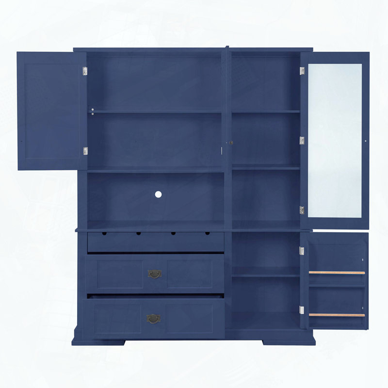 Armoire de cuisine sur pied Traditional, Bleu