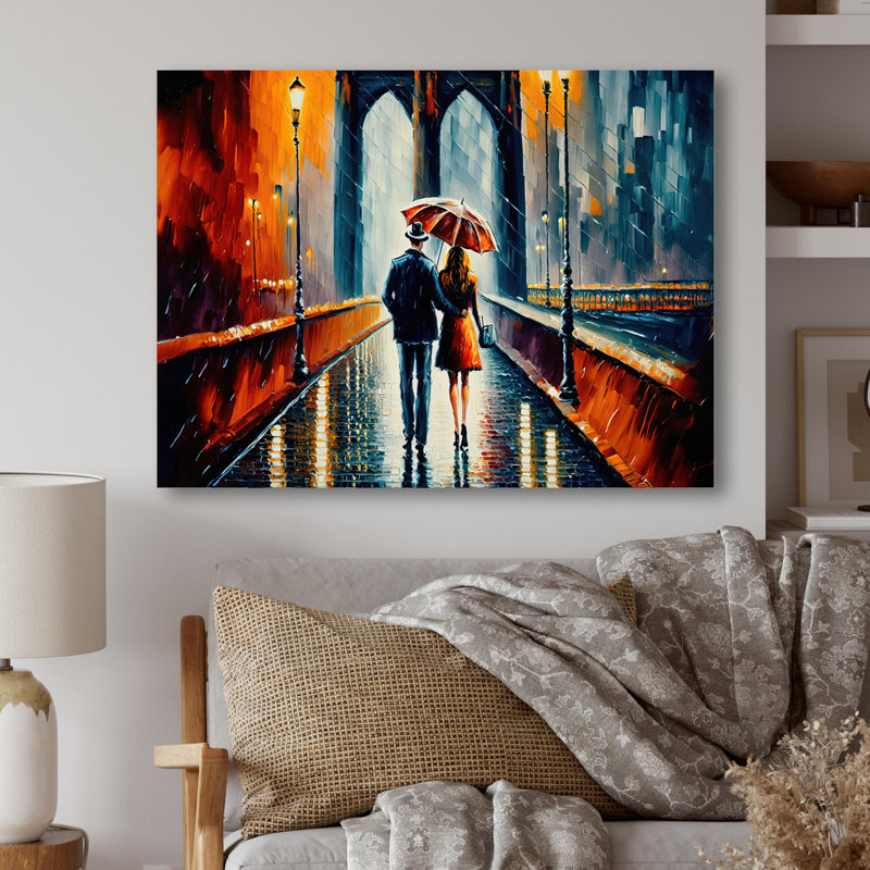 Promenade romantique - Impression sur toile, H 12 po x l 20 po x P 1 po, Toile tendue