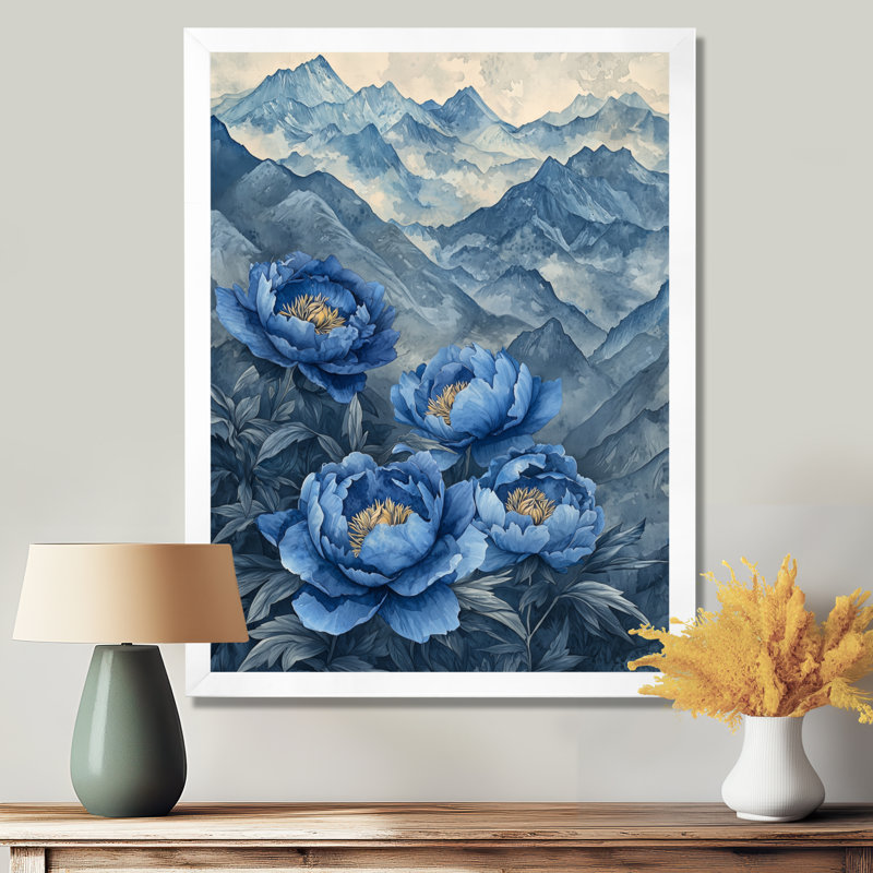 Barrows - Floral Wall Art Prints, H 20 po x l 12 po, Reproduction encadrée d'une seule photo, Blanc