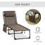 Fauteuil de jardin en tissu mesh avec dossier verrouillable à cinq positions et conception pliable, idéal pour le camping et la pêche, fini brun