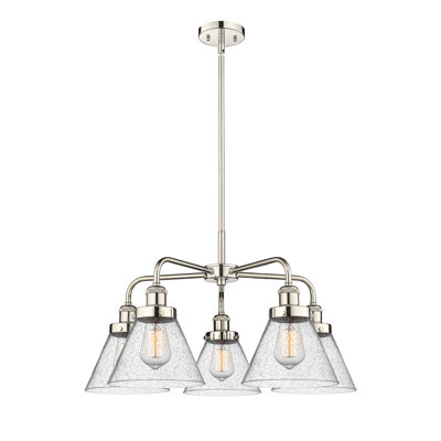 Cone 5 Light Stem Hung Chandelier