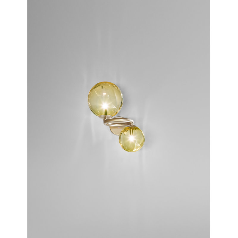 Puppet Ring Wall Lamp 2 Crystal Transparent Matt Gold 3 G9 Ul, Matte Gold, Amber Transparent
