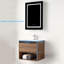 Meuble-lavabo flottant 30 po avec lumières DEL - Armoire murale en bois avec lavabo en acrylique, rangement à fermeture en douceur et lavabo intégré moderne-829173753-829173752