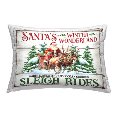 Coussin décoratif imprimé traîneau Winter Wonderland par Creatif Belle
