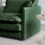 Ensemble de 2 chaises d'appoint, fauteuils rembourrés en chenille haut de gamme, chaises d'appoint de salon avec coussin décoratif, chenille verte-10308318