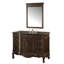 Meuble-lavabo traditionnel de Beckham de 107 cm (42 pouces) en merisier brun, avec miroir, lavabo simple et comptoir en granit Baltic Brown. Entièrement assemblé.