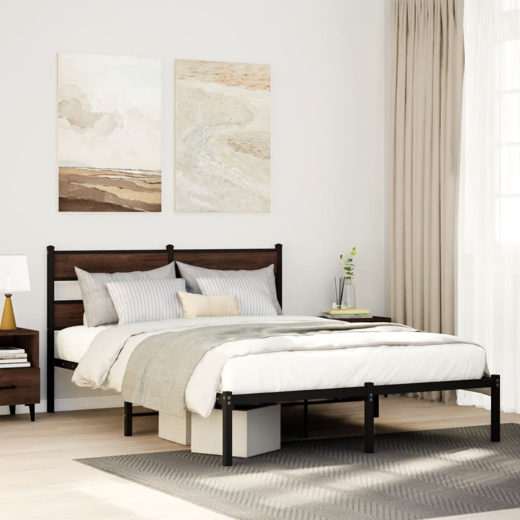 Vidaxl Bed Frame Without Mattress With Headboard 160X200 Cm