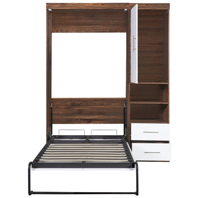 Armoire de lit simple blanche - Maximisez votre espace et votre confort avec l'option de sommeil très confortable,