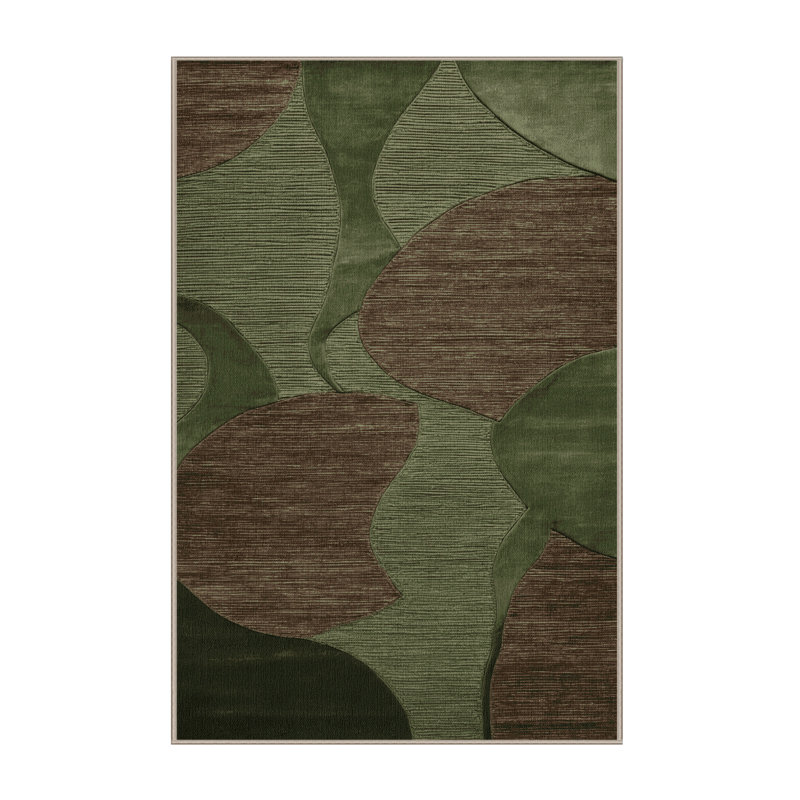 Tapis abstrait lavable à la machine, Rectangulaire 3 pi x 5 pi