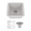 Évier de cuisine en quartz 15 po x 15 po, évier simple, évier encastré, évier de cuisine en granite-72644614