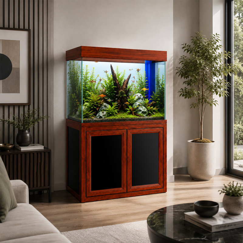 Réservoir d'aquarium 50 gallons, Bois rouge, 175 gallons (H 51 po x l 14 po x P 24 po)