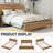 Wooden Platform Bed Frame with Headboard, Solid Pine Construction-1833855659-1833855658